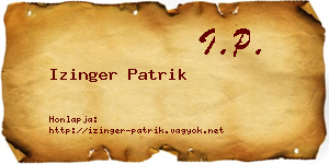 Izinger Patrik névjegykártya