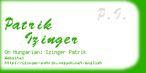 patrik izinger business card